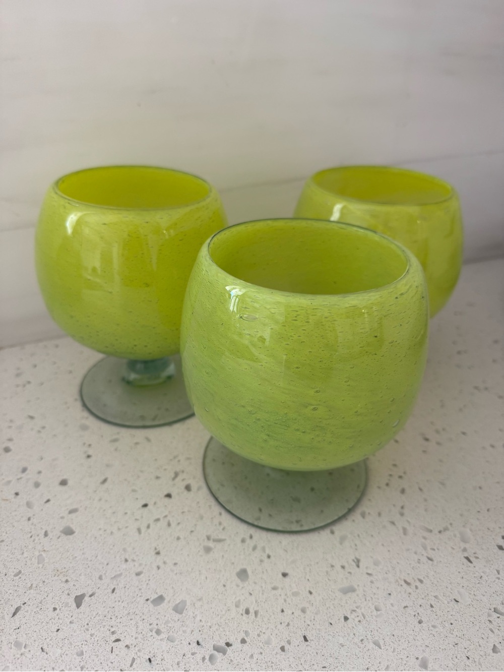 *3* Handblown Glass Margarita Goblets Pottery Barn